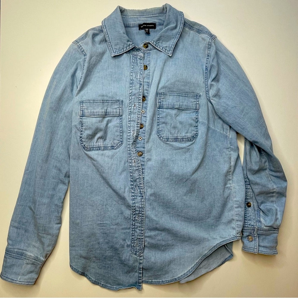 Universal standard denim 3xs long sleeve button down
